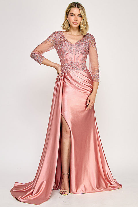 Slit Long Formal Mother of the Bride Dress Lenovia 8366