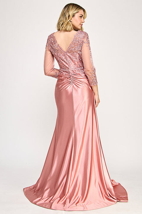 Slit Long Formal Mother of the Bride Dress Lenovia 8366