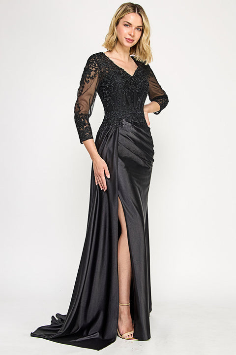 Slit Long Formal Mother of the Bride Dress Lenovia 8366