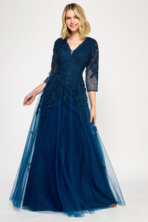 Mother of the Bride Long Formal A Line Dress Lenovia 8370