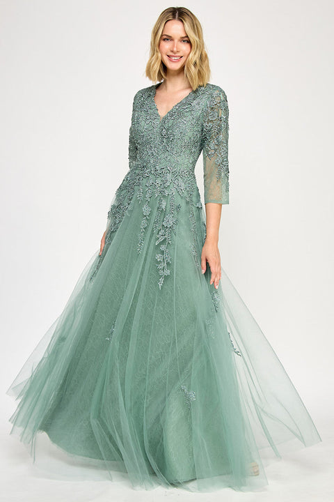 Mother of the Bride Long Formal A Line Dress Lenovia 8370