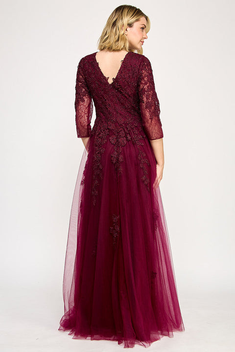 Mother of the Bride Long Formal A Line Dress Lenovia 8370