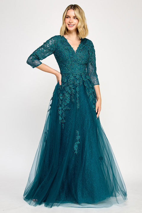 Mother of the Bride Long Formal A Line Dress Lenovia 8370