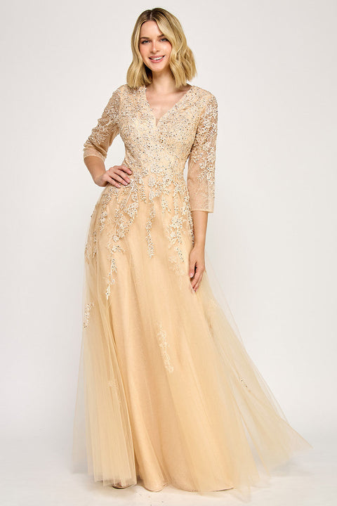 Mother of the Bride Long Formal A Line Dress Lenovia 8370