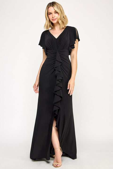 Formal Long Ruffle Mother of the Bride Dress Lenovia 8376