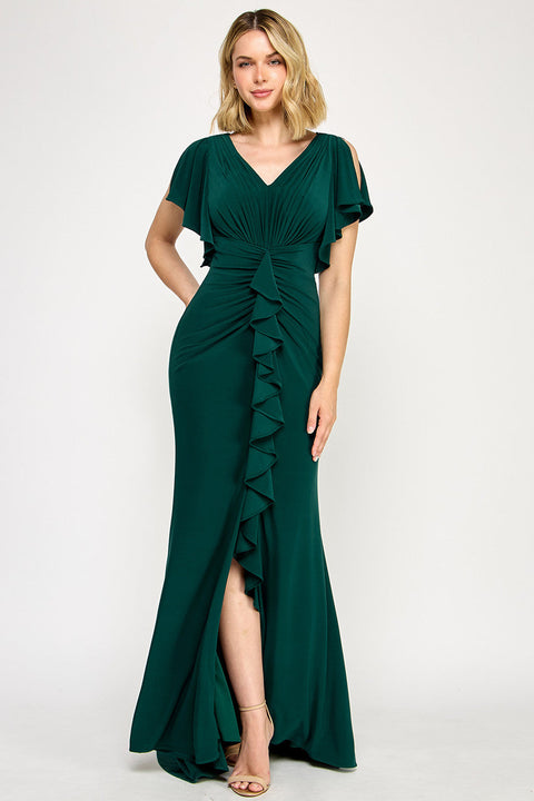 Formal Long Ruffle Mother of the Bride Dress Lenovia 8376