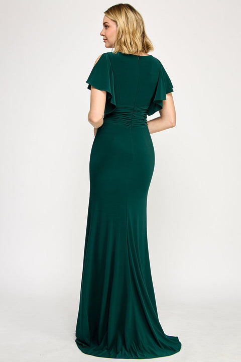 Formal Long Ruffle Mother of the Bride Dress Lenovia 8376