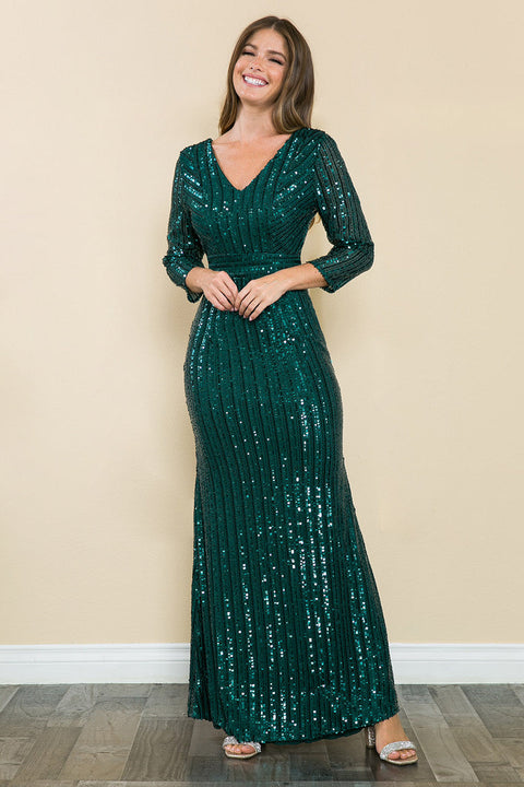 Sequin Long Formal Mother of the Bride Dress Lenovia 5247
