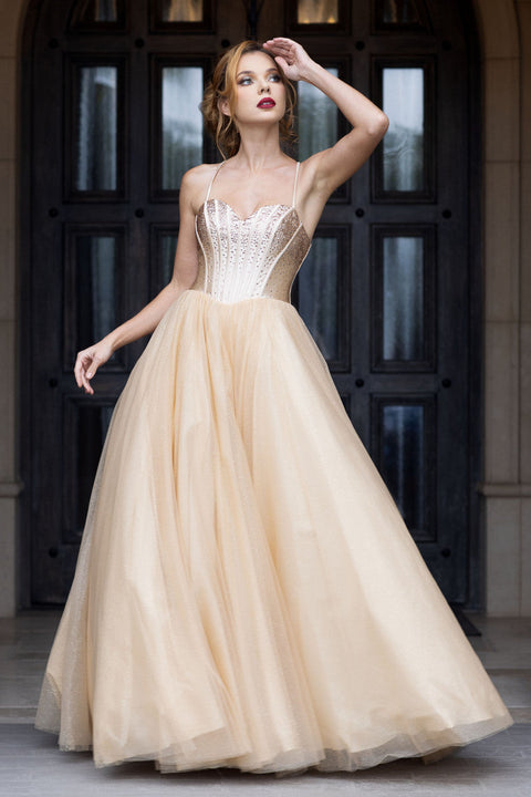 Sweetheart Long Tulle Prom Dress by Lenovia 8503