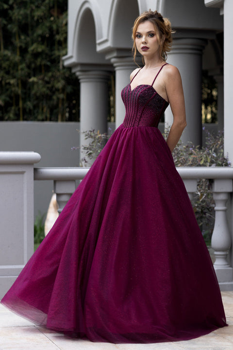 Sweetheart Long Tulle Prom Dress by Lenovia 8503