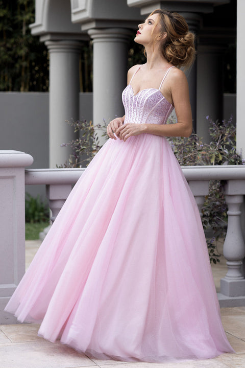 Sweetheart Long Tulle Prom Dress by Lenovia 8503