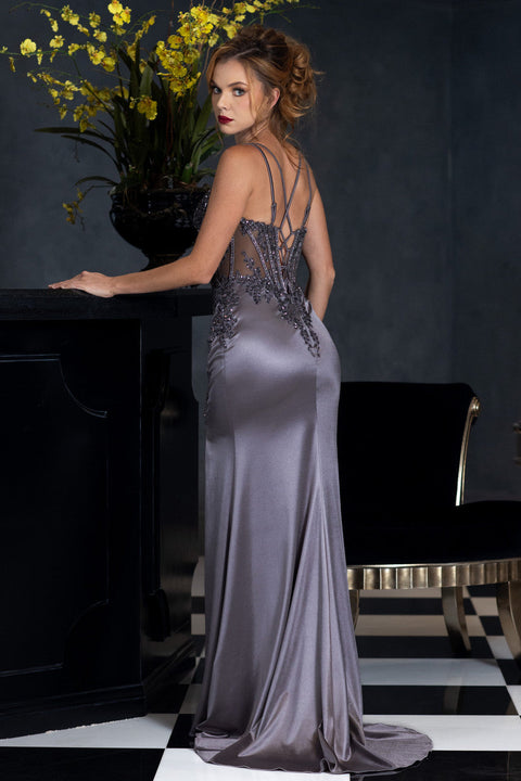 Sweetheart Long Satin Prom Dress by Lenovia 8481