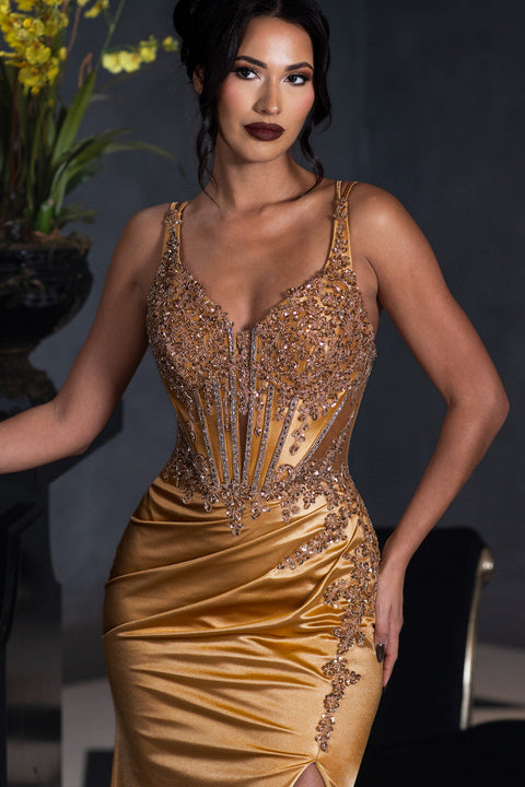 Sweetheart Long Satin Prom Dress by Lenovia 8481
