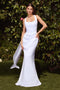 Ladivine 7433W Chiffon White Convertible Gown