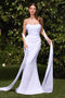 Ladivine 7433W Chiffon White Convertible Gown