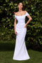 Ladivine 7433W Chiffon White Convertible Gown