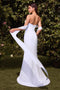 Ladivine 7433W Chiffon White Convertible Gown