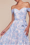 Ladivine 7441 Floral Print Off-the-Shoulder A-Line Gown