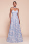 Ladivine 7443 Floral Print Strapless A-line Gown