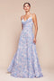 Ladivine 7444 Floral Print Sleeveless A-line Gown