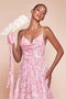 Ladivine 7444 Floral Print Sleeveless A-line Gown