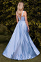 Ladivine 7447 Satin Sleeveless A-Line Gown with Corset Boning and Lace-Up Back