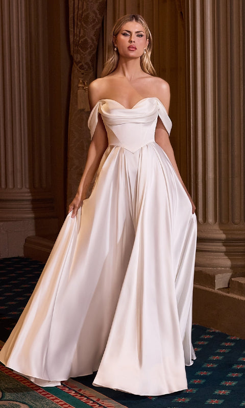 Ladivine 7449W Long Prom Gown with Elegant Silhouette