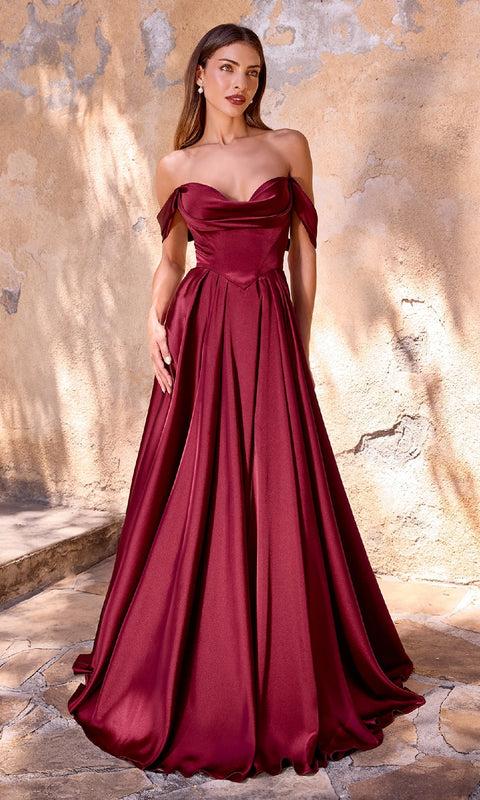 Ladivine 7449 Long Prom Gown with Elegant Silhouette