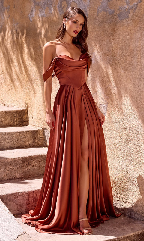 Ladivine 7449 Long Prom Gown with Elegant Silhouette