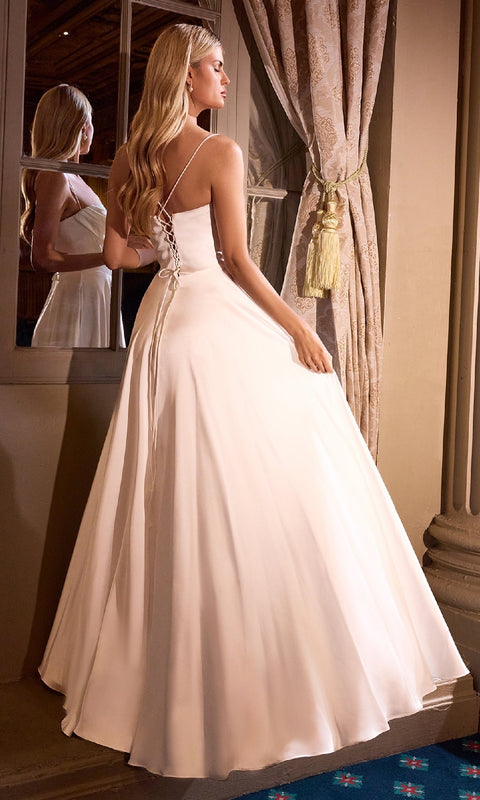Ladivine 7481W Long Off‑White A‑Line Bridal Gown with Timeless Elegance