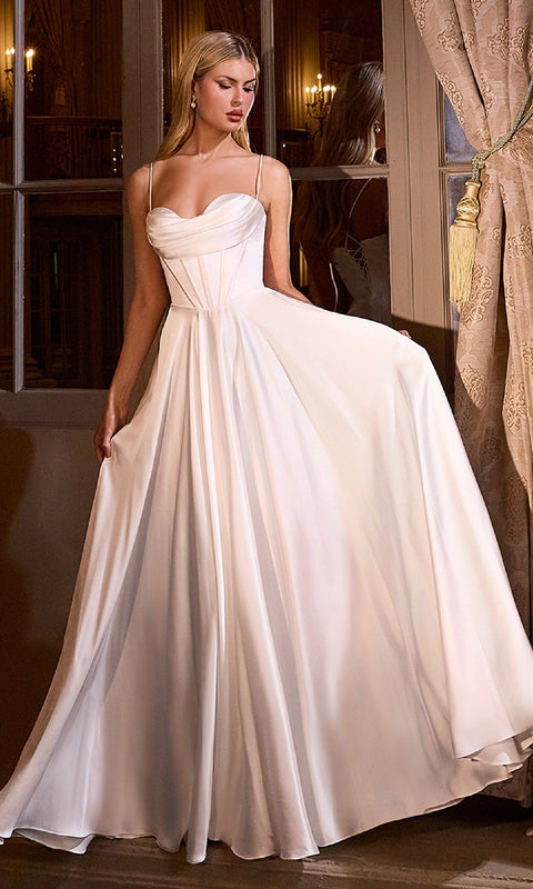 Ladivine 7481W Long Off‑White A‑Line Bridal Gown with Timeless Elegance