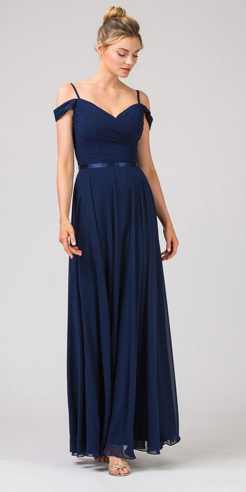 Eureka 7611 chiffon cold shoulder a-line gown — eureka fashion navy blue 6f142fb3 8c79 487f 8532 57cc4993629e