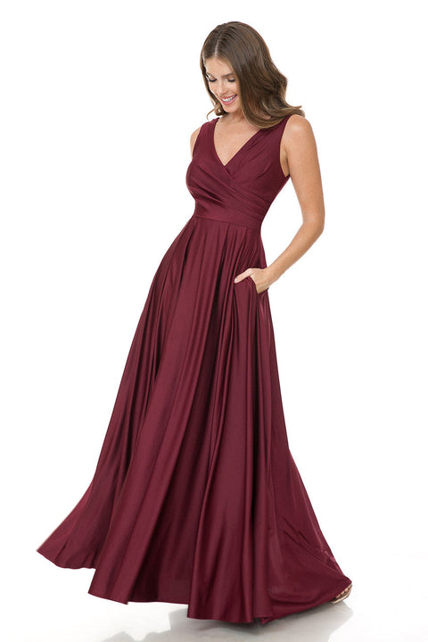Formal Pleated Long Evening Prom Dress Lenovia 5242
