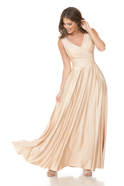 Formal Pleated Long Evening Prom Dress Lenovia 5242