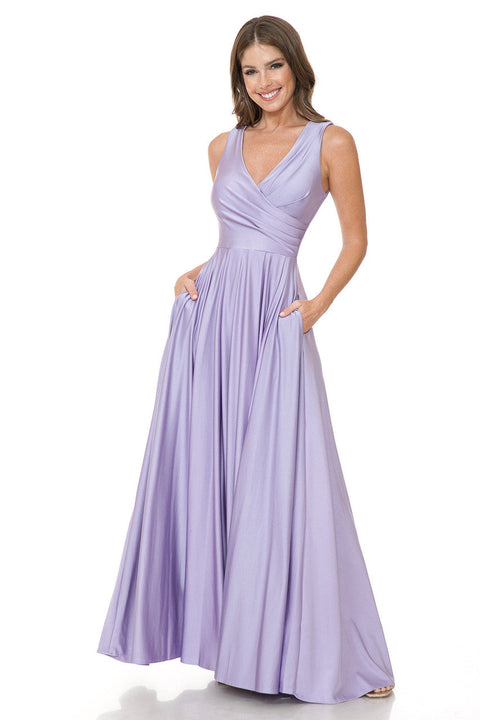 Formal Pleated Long Evening Prom Dress Lenovia 5242