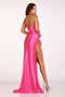 Abby Paris 90204: Feather Strapless Slit Gown