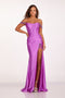 Off Shoulder Corset Slit Gown by Abby Paris 90206