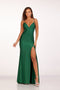 Beaded Back Slit Evening Dress  by Abby Paris 90213