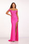 Abby Paris 90214 Beaded Off Shoulder Slit Evening dress