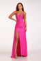 Beaded Sleeveless Fitted Slit Gown by Abby Paris 90231