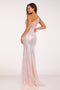 One Shoulder Feather Sequin Gown, Abby Paris 90232