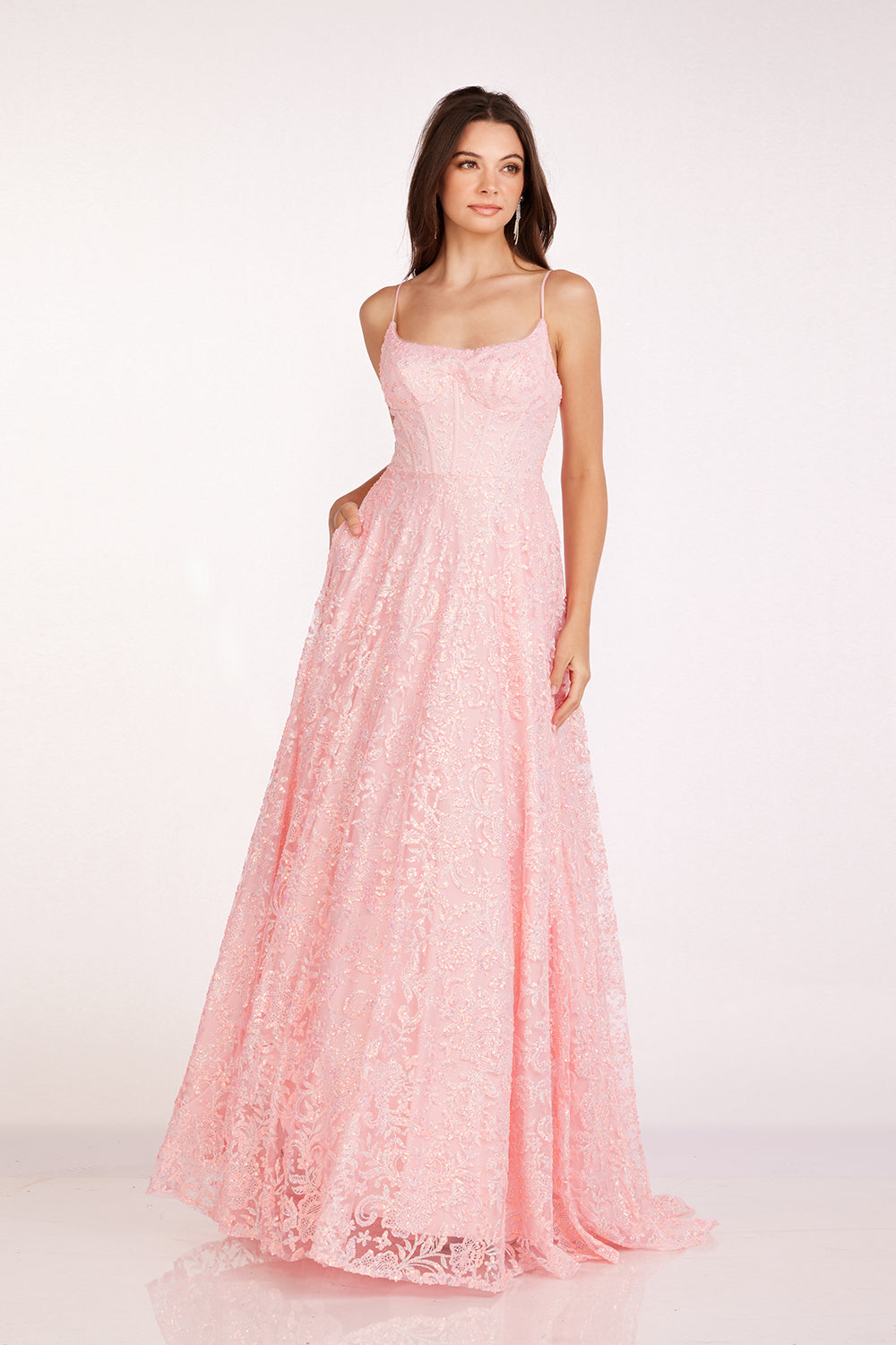 Sleeveless A-Line Gown by Abby Paris 90233 sheerdreamz Sleeveless A-Line Gown by Abby Paris 90233 sheerdreamz