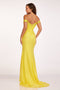 Jersey Off Shoulder Gown with Slit Detail, Abby Paris 90246