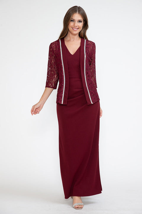 Sequin Long Formal Two Piece Mother of the Bride Dress Lenovia 5293