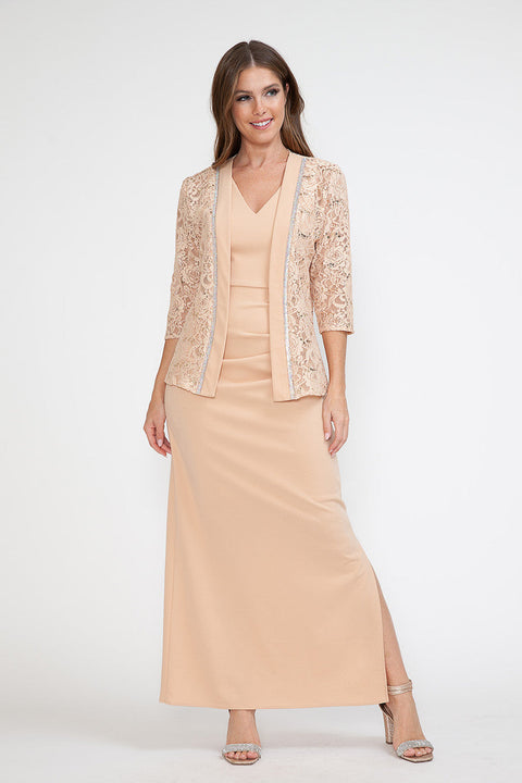 Sequin Long Formal Two Piece Mother of the Bride Dress Lenovia 5293