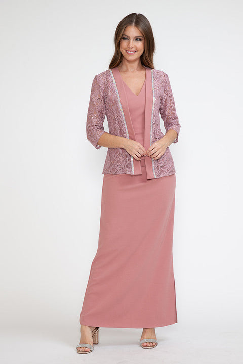 Sequin Long Formal Two Piece Mother of the Bride Dress Lenovia 5293