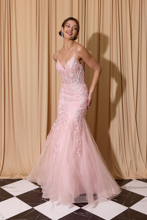 Eureka 9696 sequin applique mermaid dress — Pink 25febb4b 0d44 4a0d b288 d3af7eff9225