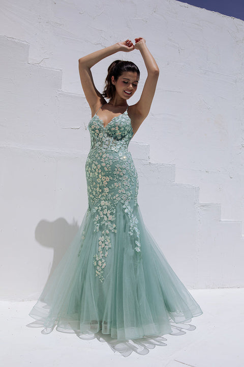 Eureka 9696 sequin applique mermaid dress — SAGE 6d373d2e ade7 492f a401 a3c3a343fd36