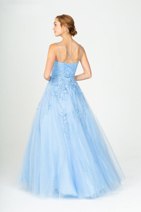 Eureka 9757 embroidered sleeveless a-line gown — BAHAMABLUE2
