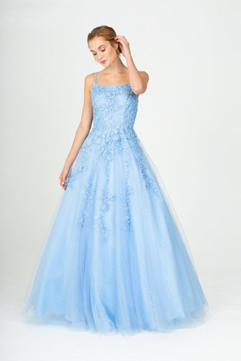 Eureka 9757 embroidered sleeveless a-line gown — BAHAMABLUE3